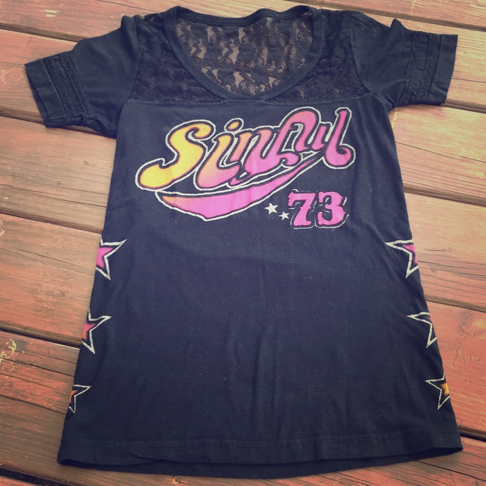Sinful black Lace Tee